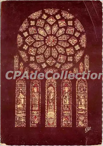 Cartes postales moderne Cathedrele de chartres Vitraux Rose Nord (XIIIe s)