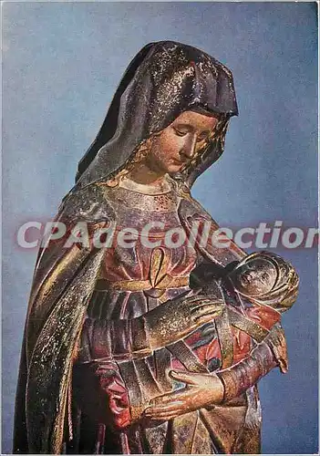 Cartes postales moderne Vierge d'Autun Pierre polychrome XVe s Musee Rolin a Autun (Saone et Loire)