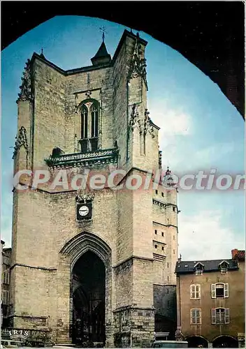 Moderne Karte Villefranche de Rouergue (Aveyron) Ancienne bartide XIIIe s l'eglise N D le clocher porche du X