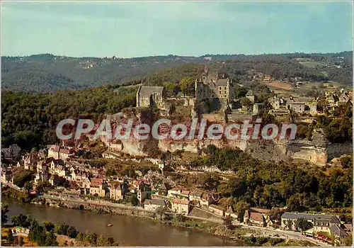 Moderne Karte Chateaux en Perigord Vallee de la Dordogne site et chateau de Beynac (XIIIe s) vu du ciel