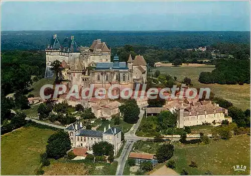 Moderne Karte Chateau en Perigord Biron vu du ciel la plus encienne des Baronnies du Perigord