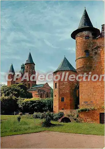 Moderne Karte Colonges la Rouge (Correze) L'eglise prise du castel de Vassinhac (XVe et XVIe s