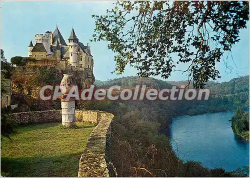 Moderne Karte Vallee de la Dordogne Environs de Sarlat (Dordogne) le chateau  de Montfort