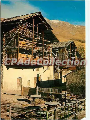 Moderne Karte Hautes Alpes Saint  Veran (2040 m) la plus haute Commune d'Europe les Vieux Chalets