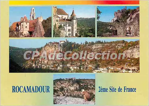 Moderne Karte Rocamadour (Lot) 2e Site de France Haut Lieu de pelerinage