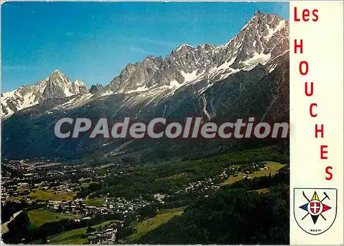 Cartes postales moderne Les Houches Mont Blanc 1008 m la Station et les Aiguilles de Chamonix