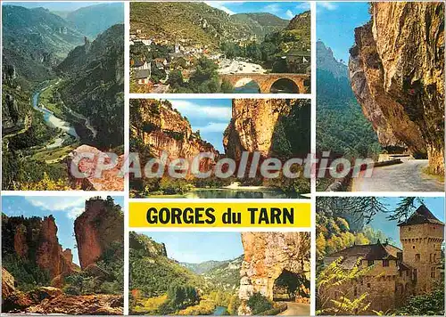 Cartes postales moderne En Parcourant les Gorges du Tarn La Roche Aiguille Vue generale de St Enime