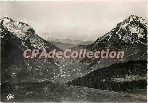 Cartes postales moderne Lac d'Annecy Le Col des Aravis et le Mont Blanc