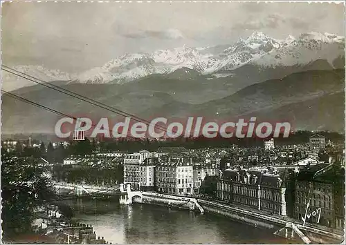 Cartes postales moderne Grenoble (Isere) Vue generale et les Alpes