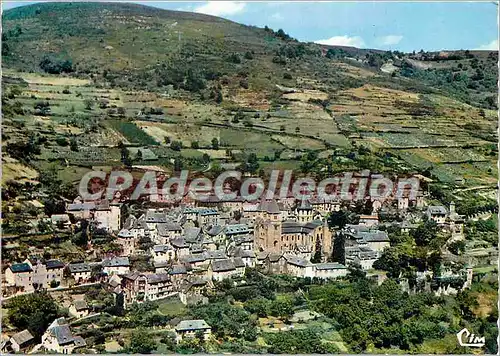 Cartes postales moderne Conques (Aveyron) Vue generale aerienne au centre son Eglise Abbatiale du XIIe s