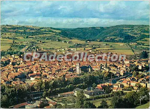 Moderne Karte Figeac (Lot) Vue generale