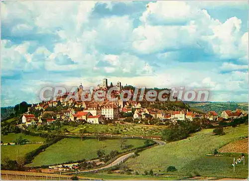 Moderne Karte Les hauts Lieux de Bourgogne Vezelay (Yonne) la Colline inspires vue generale