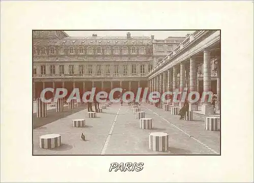 Cartes postales moderne Paris les sculptures de Daniel Buren dans la cour d'honneur du Palais Royal (XVIIIe XIXe s)