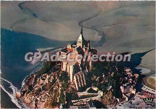 Moderne Karte Le Mont Saint Michel Vue aerienne