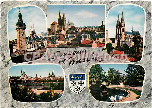 Cartes postales moderne Moulins (Allier) Jacquemart la Cathedrale Vue generale et l'Allier