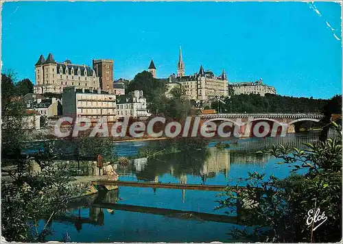 Cartes postales moderne Pau (Basses Pyr) Vue sur la Gave le chateau le Pont et la Ville