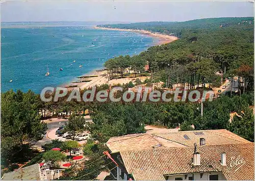 Moderne Karte Bassin d'Arcachon (Gironde) La Corniche vue de la dune du Pilat