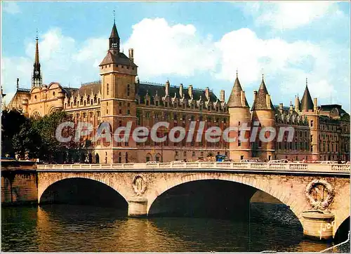 Moderne Karte Paris la Conciergerie la Saint Chapelle et le Pont au change