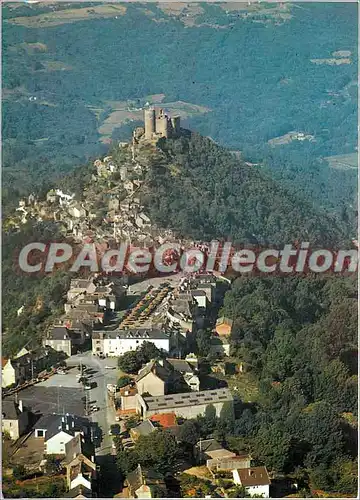 Cartes postales moderne Najac (Aveyron) Vue generale aerienne de la Ville dominee par le chateau XIIIe s