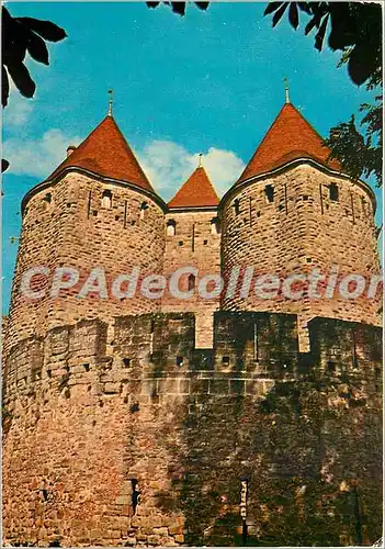 Moderne Karte Carcassonne la Cite les tours de la Porte Narbonnaises