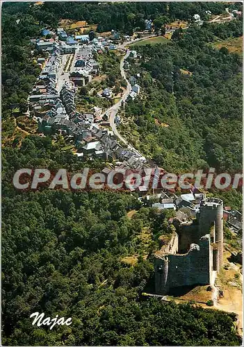 Cartes postales moderne Najac (Aveyron) Vue aerienne du Village domine par son chateau (XIIIe s)