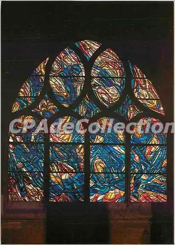 Moderne Karte Paris Eglise Saint Severin Vitrail du Bapteme deambulatoire par Jean Bazainne 1966