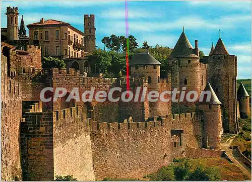 Moderne Karte Cite de Carcassonne (Aude) Porte d'Aude avec ses remparts