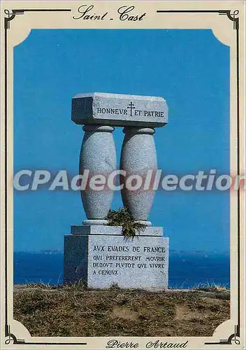 Moderne Karte Saint Cast (Cotes du Nord) Monument dedie aux Evades de France