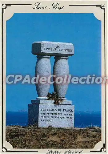 Moderne Karte Saint Cast (Cotes du Nord) Monument dedie aux evades de France