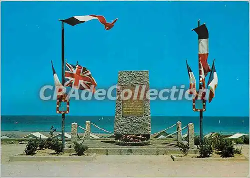 Moderne Karte Langrune sur Mer (Calvados) Le Monument Commemoratif du Debarquement des Armees Alliees 6 juin