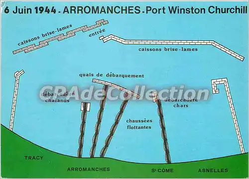 Cartes postales moderne Arromanches Plan du Port du juin 1944