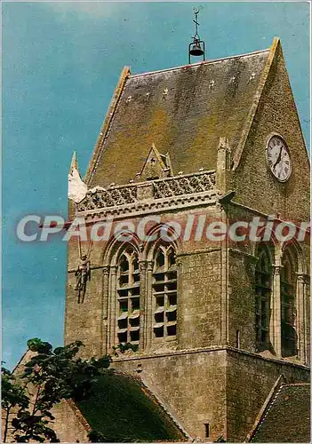 Moderne Karte Sainte Mere Eglise (Manche) Le parachutiste legendaire suspendu au clocher dans la nuit du 5 6