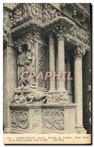 Ansichtskarte AK Saint Gilles Gard Portail de l'Eglise Pied droit de porte centrale