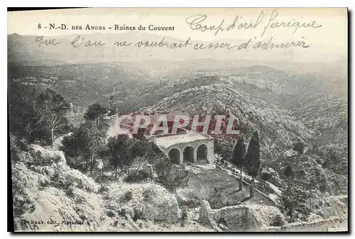 Cartes postales N D des Anges Ruines du Couvent