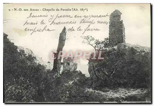 Cartes postales N D des Anges Chapelle du Paradis