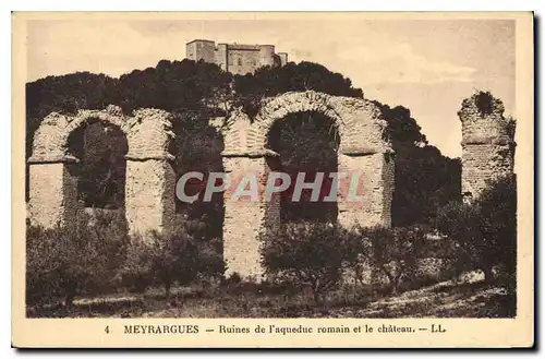 Ansichtskarte AK Meyrargues Ruines de l'Aqueduc Romain et le chateau