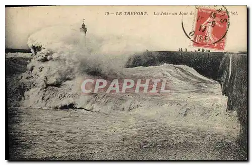 Ansichtskarte AK Le Treport la Jetee un jour de Tempete