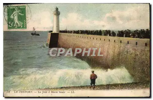 Cartes postales Le Treport la Jetee a Maree haute