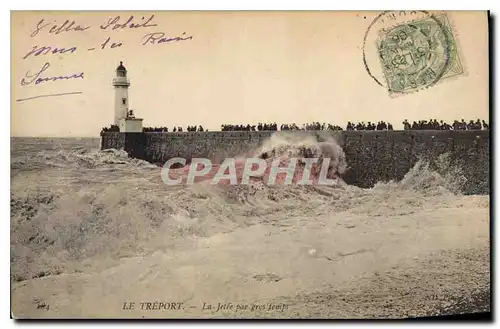 Cartes postales Le Treport la Jetee par gros temps