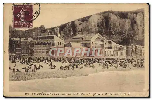 Ansichtskarte AK Le Treport le Casino vu de la Mer la plage a Maree haute