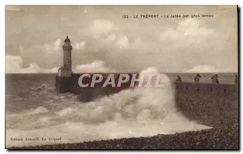 Cartes postales Le Treport la Jetee par gros temps