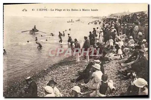 Cartes postales Dieppe la plage et les Bains a Maree Haute