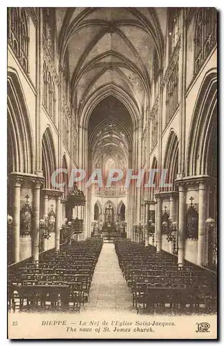 Cartes postales Dieppe La Nef de l'Eglise Saint Jacques