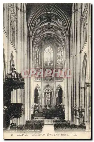 Cartes postales Dieppe Interieur de l'Eglise Saint Jacques