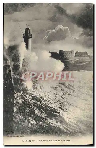 Ansichtskarte AK Dieppe le Phare un jour de Tempete