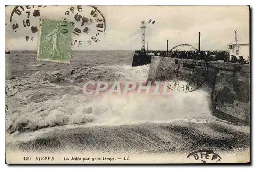 Ansichtskarte AK Dieppe la Jetee par gros temps