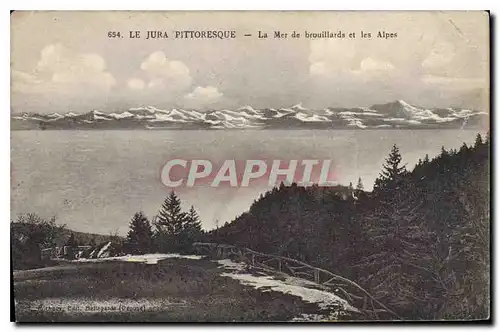 Cartes postales Jura Touriste la Mer de Brouillards et les Alpes