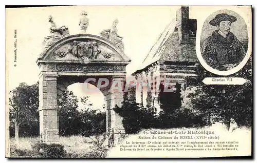 Cartes postales Eure et Loir Historique Ruines du chateau de Sorel XVII siecle