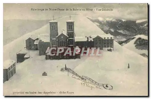 Cartes postales Pelerinage de Notre Dame de la Salette en hiver vue generale