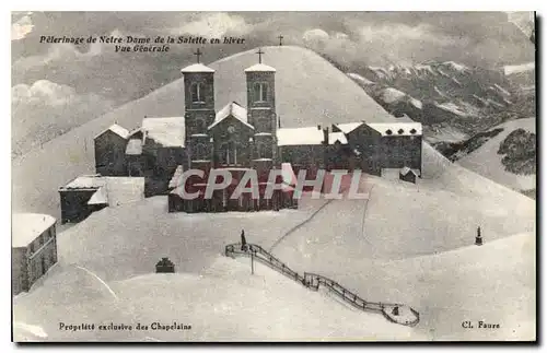 Ansichtskarte AK Pelerinage de Notre Dame de la Salette en hiver vue generale Propriete exclusive des Chapelains